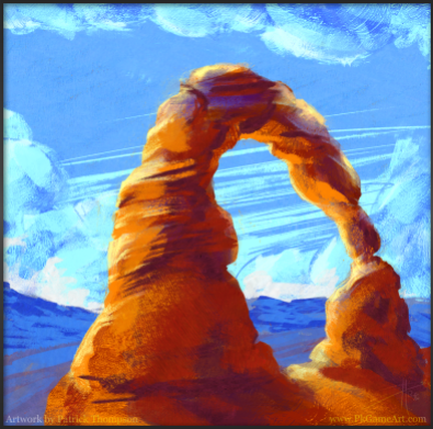 moab arch utah digital oil painting concept art illustration pkgameart